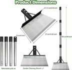 Multifunctional Garden Cleaning Shovel, Heavy Duty Steel Flat Shovel with 59" Adjustable Handle, Snow Ice Scraper, Outdoor Spade Tool for Weeding, Lawn Edging, Digging, Ice Removal