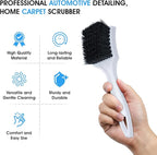 Nanoskin 3-Pack 8.5-Inch Deep Clean Stiff Scrub Brushes for Carpets & Floor Mats, Black Nylon - Pro Automotive Detailing, Hom