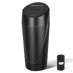 Car Trash Can, Mini Car Trash Bin with Lid, Leakproof Cup Holder Car Garbage Can with 20 Trash Bags, Vehicle Front Back Seat Organizers and Storage for Car, Home, Office, Black
