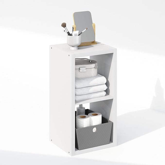 Furinno Cubic Closet Organizers and Storage, 2-Cube Closet Organizer, Open Shelf Closet Storage, Extra Thick Frame for Wardro