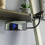 Ampper Glass Clip On Security Mirror, Flexible Convex Cubicle Mirror for Personal Safety and Security Desk Rear View Monitors or Anywhere (6.69" x 2.95", Rectangle)