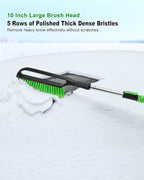 SEAAES 35.5 Inch Snow Brush for Car, Extendable Windshield Ice Scraper with Foam Grip, Snow Scraper Brush for SUV Truck Auto Jeep RV Vehicle Window