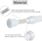 4Pcs Spring Tension Curtain Rod 28-48 Inches Adjustable Shower Curtain, Shower Rods for Bathroom, Kitchen, Window, Closet, Wh