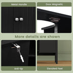 Iwell Pedestal Sink Storage Cabinet with 2 Doors and Shelf, Under Sink Cabinet, Bathroom Sink Cabinet with U-Shape, Black