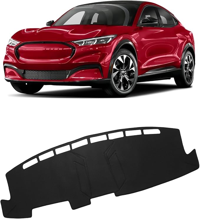 FIILINES Dash Cover for Ford Mustang Mach E 2021-2025, Dashboard Cover Mach E Accessories Nonslip Mesh Protector No Glare