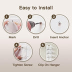 Hat Organizer for Wall, 2 Pack Adhesive Hat Rack for Baseball Caps, No Drilling or Wall Mount Cap Holder with Hooks, Over the