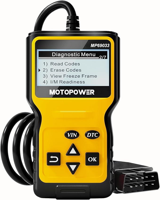 MOTOPOWER MP69033 Car OBD2 Scanner Code Reader Engine Fault Scanner CAN Diagnostic Scan Tool for All OBD II Protocol Cars Since