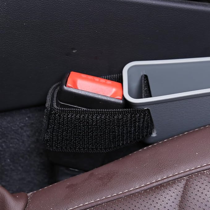 Car Seat Gap Filler, Multifunctional Seat Side Gap Filler with Cup Holder & Organizer, Gap Stopper Universal Fit Car SUV Truck Fill The Gap Between Seat & Console Set of 2 (Gray)