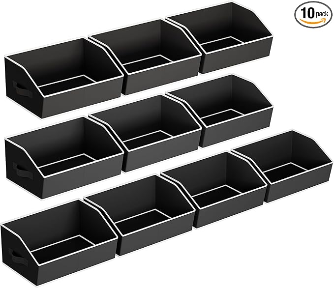 Homsorout Clothes Organizers and Storage - Fabric Cube Bins with Handles, Storage Baskets for Shelves, Trapezoid Collapsible 