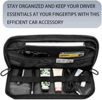 Tactical Molle Car Sun Visor Organizer – Semi-Rigid Storage Panel with Zipper Pouch & Glasses Clip, Universal Organizer for Cards, Pens & Tactical Gear, Fits All Cars, SUVs, Trucks
