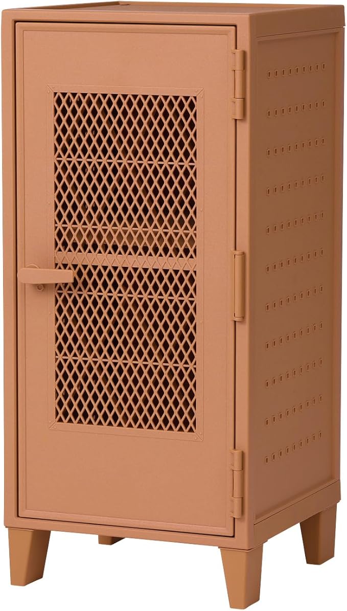 Tenma Locker-Shaped Storage Box with Mesh Doors That Can Be Assembled, Fitzpeg Cabinet, Mesh, Retro, Cute, Vertical Storage, 