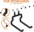 LIGHT DUST Utility Heavy Duty Pegboard Hooks - 10Pack Peg Board Accessories for Hanging Tools Fit 1/4" Peg Holes - Pegboard O