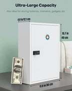 Uniclife Wall Mount Medicine Cabinet with Combination Lock, Locking First Aid Cabinet, Lockable Medical Cabinet, Large Capaci