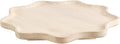 Kate and Laurel Alezar Mango Wood Wavy Round Lazy Susan Tray, 18 Inch Diameter, Light Bleached Wood, Scalloped Wooden Counter