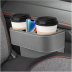 Car Seat Gap Filler Organizer, Multifunctional Auto Console Side Storage Box with Cup Holder, Universal PU Leather Cup Holder Front Seat Crevice Filler for Car Truck SUV (Gray)