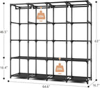 Portable Closet for Hanging Clothes, 67 Inch Wide Portable Wardrobe Closet with Cover, 4 Hanging Rod, Storage Shelves and Sid