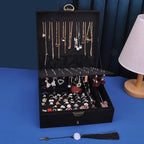 Women Jewelry Box Lockable 3 Layers Large Jewelry Organizer Storage Case for Earrings Necklaces Rings Bracelets,Green Display