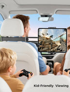 PLDHPRO Car Headrest Tablet Holder for Backseat, 3 in 1 Adjustable Aluminum Alloy Arm Tablet Mount for Back Seat, Road Trip Essentials for Kids for iPad, Galaxy, Fire HD, 5.1''-15.6'' Devices