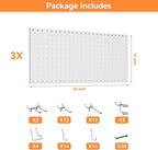 WALMANN 96 PCS Metal Pegboard with Pegboard Hooks, Garage Wall Tools Storage Pegboard for Garage, Workbench, Peg Boards, Tool