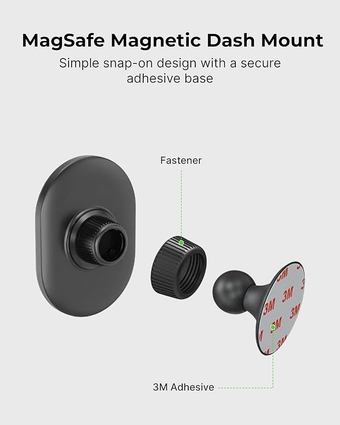 MagSafe Dash Mount Phone Holder - Magnetic Car Holder for iPhone 14/15/16/17, Smartphone MagSafe Cases, 360° Rotation, Sleek Clutter-Free Design, Secure Magnetic Dash Mount for Navigation