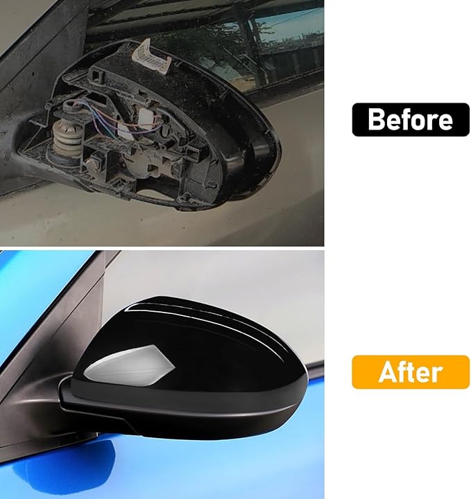 Compatible with Mazda 2/Mazda 3 2010-2013 Left Driver Side Mirror Cap Cover, Door Rearview Left Side View Mirror Cover Replacement for Mazda, Glossy Black