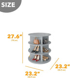 SpaceAid 3 Tier Rotating Shoe Rack Tower, Spinning Shoe Display Lazy Susan, Revolving 360 Shoe Rack Storage Round Carousel, V
