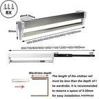 Pull Out Clothes Rail Extendable Pull Out Closet Rod - Adjustable Clothing Organizer Holder, Telescopic Pant Hanger with Damp
