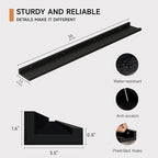 Floating Picture Ledge Shelves for Wall Set of 2, 55 Inches Picture Shelf with Ledge, Nursery Book Shelf for Toys Storage Kid