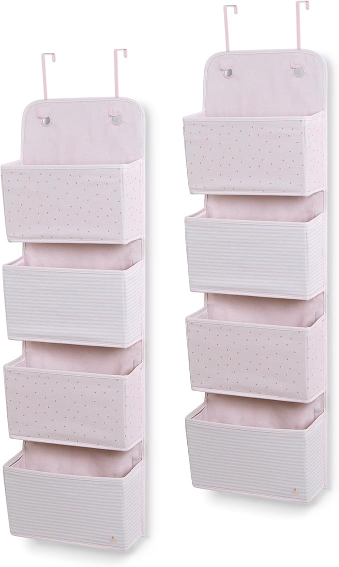 Delta Children GAP babyGap 2-Pack Over the Door Storage Organizer with 4 Pockets, Pink