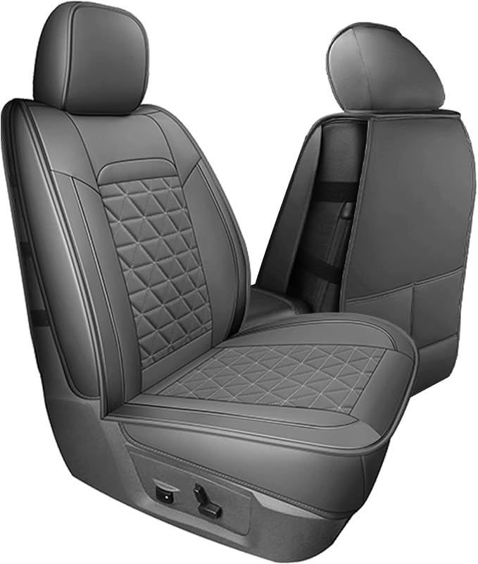 Coverado Leather Car Seat Covers, Waterproof Dooge Ram 1500 Seat Covers Compatible with 2002-2025 Dodge Ram 1500 2500 3500 wi
