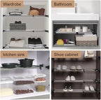 Hershii Expandable Closet Tension Shelf Rod Adjustable Metal Storage Rack Cabinet Organizer DIY Divider Separator Shelves for