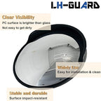 Convex Mirror - 12" Safety Mirrors for Garage, Warehouse, Pole-Mount Large Security Mirror for Driveway with Flexible PC Lens (12 Inch, Black)