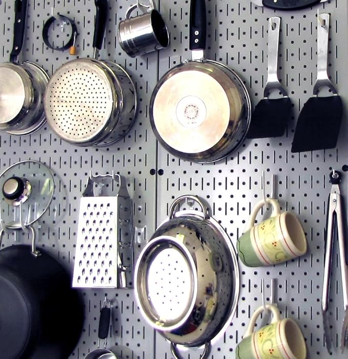 Wall Control 30-P-3232G Gray Metal Pegboard Pack