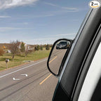 2Pcs Back Passenger Rear View Mirror Adjustable Blind Spot Mirror,Real Glass,Car SUV Side View Mirror With Convex Surface Stick on B-Pillar for Second Row Door Safely Get-Off (Black frame, 2 PCS)