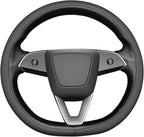 MEWANT DIY Stitching Real Leather Steering Wheel Cover Wrap for Tesla Model 3 Highland 2023-2025/Model Y 2025 Highland for Tesla Model 3/Model Y Accessories(3D Style)