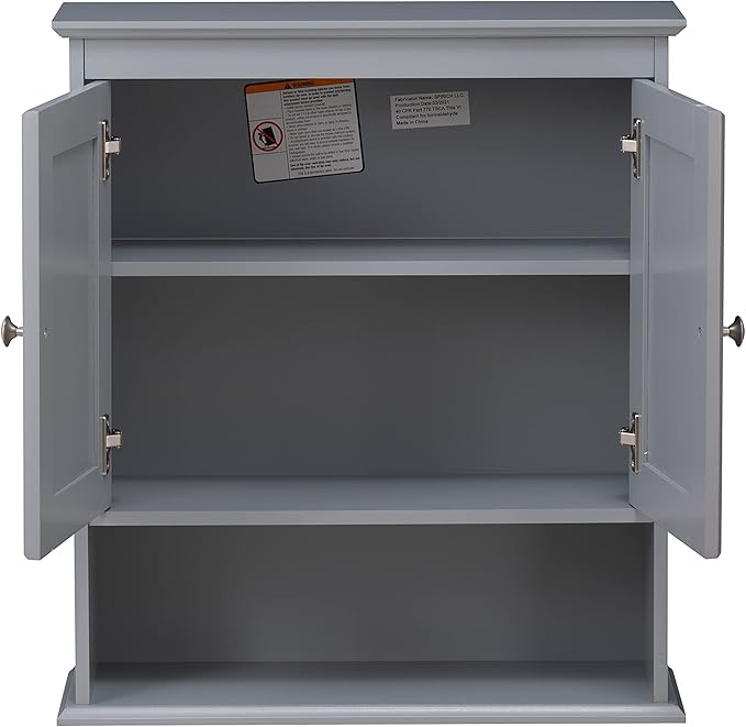 Spirich Bathroom Wall Cabinet, Wall Mounted Medicine Cabinet Organizer, Over The Toilet Storage Cabinet with Doors and Shelve