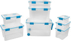 Sterilite 24-Pack Gasket Box, Weather-Resistant Storage Bins with Latching Lids, 12 Quart - Heavy-Duty Organizing Containers 