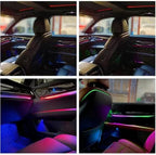 Acrylic Interior Car LED Strip Light APP Control, RGB Symphony Color 18 in 1 570 LEDs Fiber Optic Ambient Lighting Kits, 16 Million Colors Sound Active Function Car Neon Lights (18 in 1)