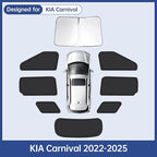 8pcs Car Window Shades for Kia Carnival 2022-2024 2025, Full Car Window Covers for Privacy, Sunshades for Carnival Front Rear Windshield Side Windows to Block UV and Protect Privacy