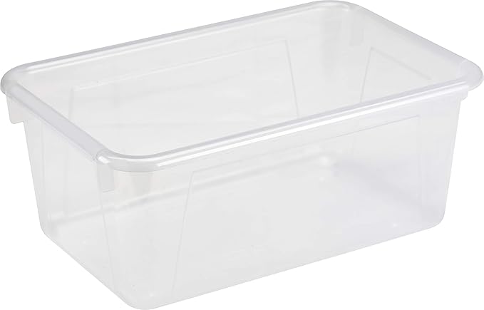 Storex Small Cubby Bin, 12.2 x 7.8 x 5.1 Inches, Translucent, 5-Pack (62461U05C)