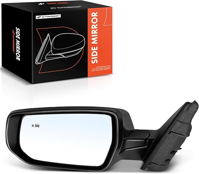A-Premium Driver Side Power Door Mirror - Compatible with Chevrolet Malibu 2016 2017 2018 2019 - Heated Manual Folding Black 