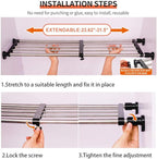 Hershii Expandable Closet Tension Shelf Rod Adjustable Metal Storage Rack Cabinet Organizer DIY Divider Separator Shelves for