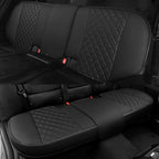 Black Panther Luxury PU Leather Rear Car Seat Cover, Compatible with Compact,Small and Medium Vehicles, Adjustable Length 49-