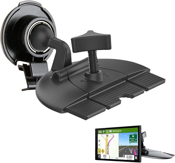 Car CD Slot Mount for Garmin, 17mm Rotation Ball Holder Base Compatible with Garmin Navi Serie 3.5-7 inches Sat Nav CD Player Mount
