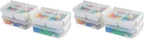 IRIS USA 1 Qt. Plastic Storage Bins with Lids, 4 Pack, Craft Storage Container, Sensory Bin, Organizing Containers for Home, 