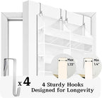 Over The Door Organizer 5 Tiers, Extra Large Behind Door Storage of 10 Compartments, 80 lbs Weight Capacity Hanging Storage O