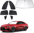 Windshield Sun Shade Car Windshield Foldable Full Windows Coverage Custom Fit for BMW i4 M50 2022-2025 Accessories Window Shades Block Sun UV Rays Privacy Protection 7PCS