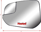 Replacement Driver Left Side Mirror Glass Heated with Blind Spot Glass and Back Plate for Ford Transit Connect from 2014 to 2023