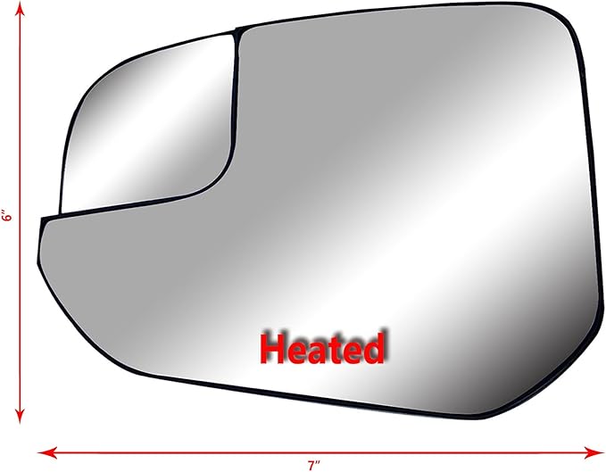 Replacement Driver Left Side Mirror Glass Heated with Blind Spot Glass and Back Plate for Ford Transit Connect from 2014 to 2023