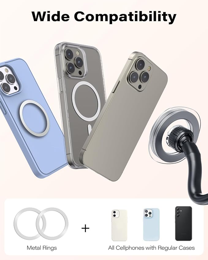 APPS2Car for Magsafe Car Mount, Magnetic Car Phone Holder Mount Fit for iPhone 17/16/15/14/13/12 Series/Magsafe Case